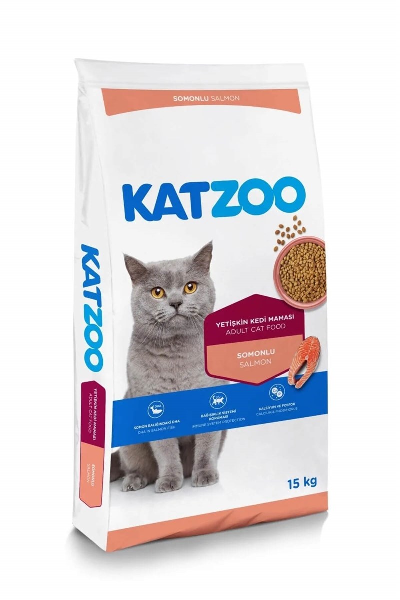 Katzoo Somonlu Yetişkin Kedi Maması 15 KG