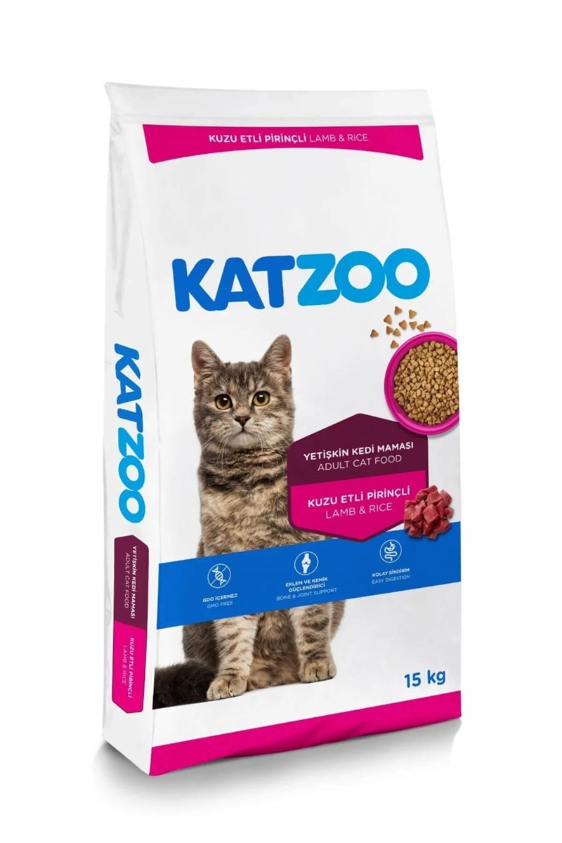 Katzoo Kuzu Etli Ve Pirinçli Yetişkin Kedi Maması 15 Kg